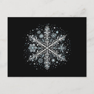 Retro Snowflake Tshirts for Women Holiday Postcard