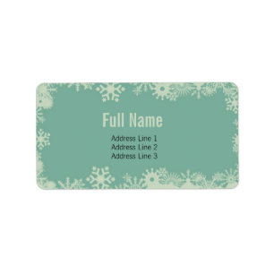 Retro Snowflakes 3 christmas labels