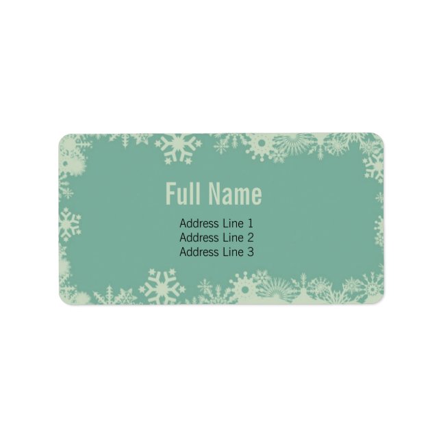 Retro Snowflakes 3 christmas labels (Front)