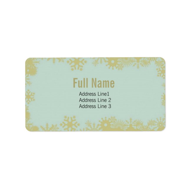 Retro Snowflakes 6 christmas labels (Front)