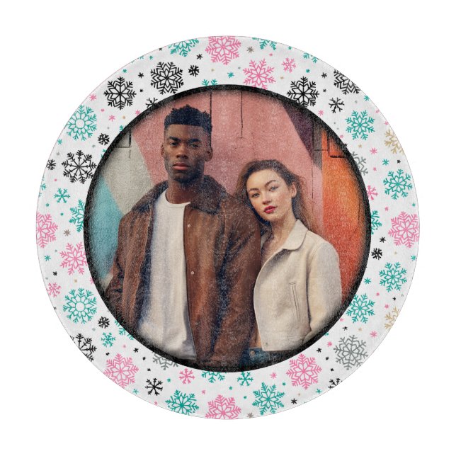 Retro Snowflakes Cutting Board (Front)