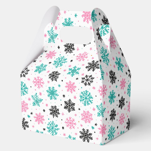 Retro Snowflakes Favour Box (Back)