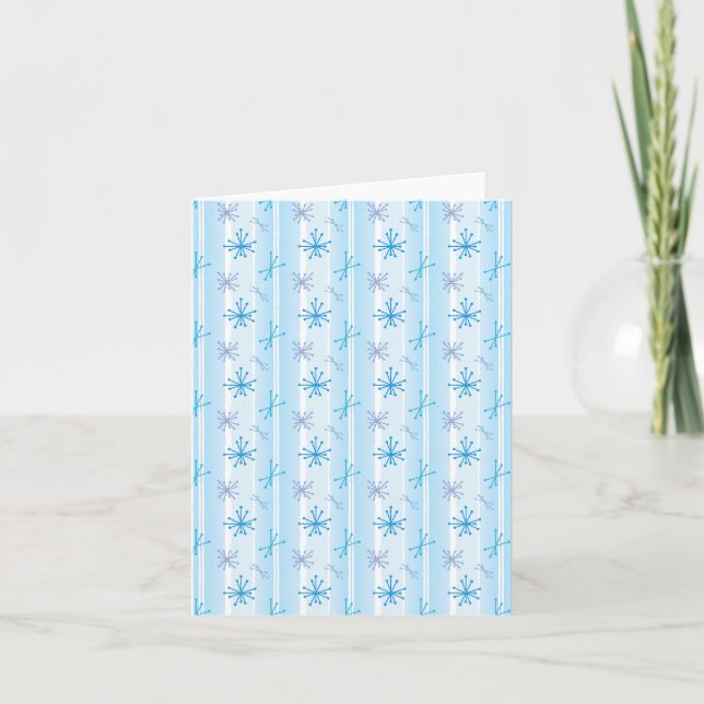 Retro Snowflakes Holiday Card (Front)