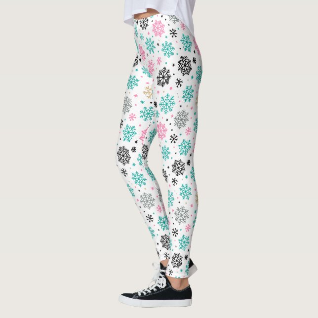 Retro Snowflakes Leggings (Left)