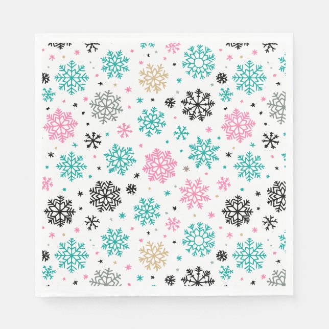 Retro Snowflakes Napkin (Front)