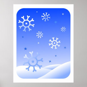 Retro Snowflakes Poster