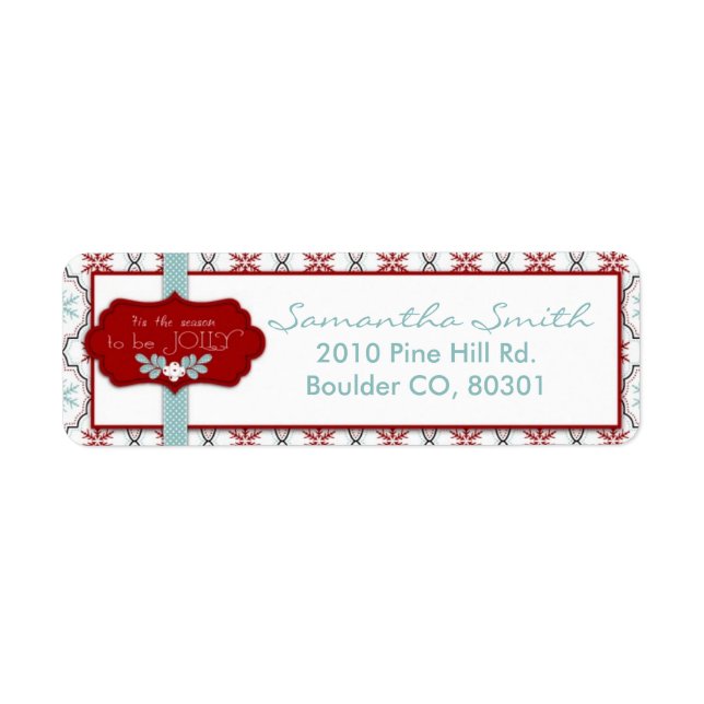 Retro Snowflakes Return Label Return Address Label (Front)