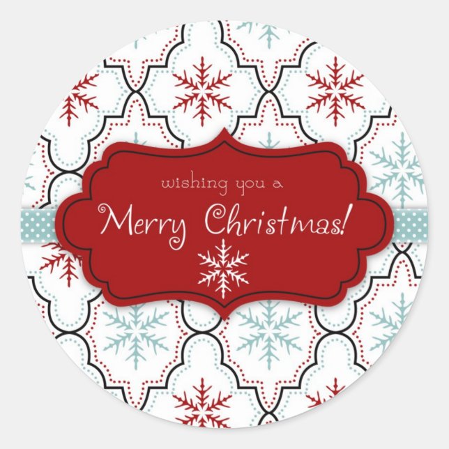 Retro Snowflakes Sticker 2 (Front)