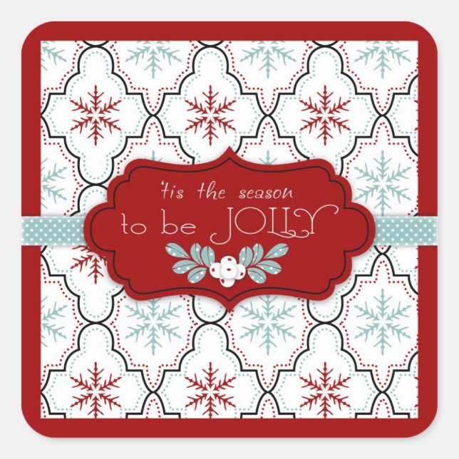 Retro Snowflakes Sticker B (Front)