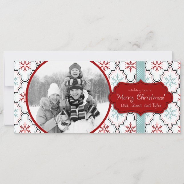 Retro Snowflakes Tall Card (Front)