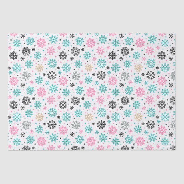 Retro Snowflakes Tissue Paper (Front)