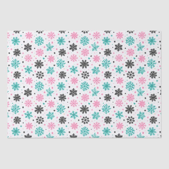 Retro Snowflakes Tissue Paper (Front)