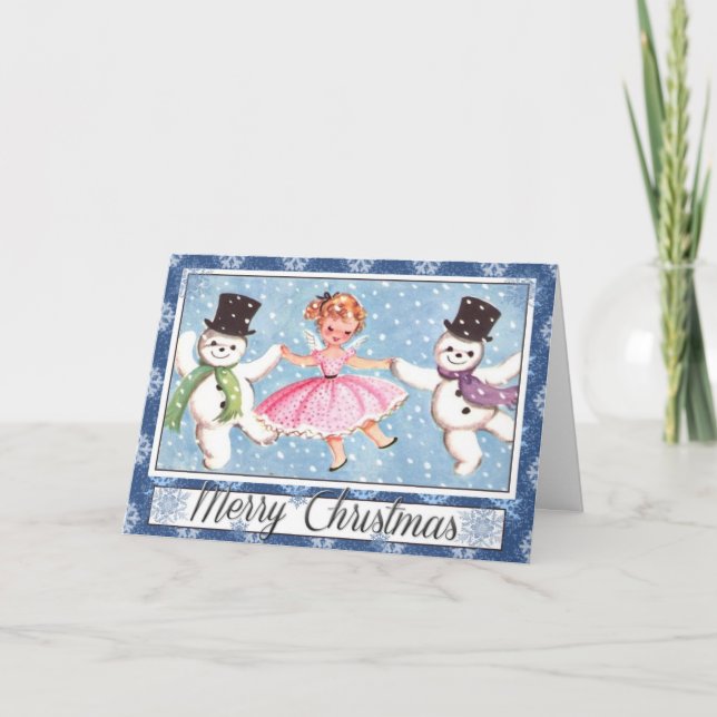 Retro Snowman Christmas Card (Front)