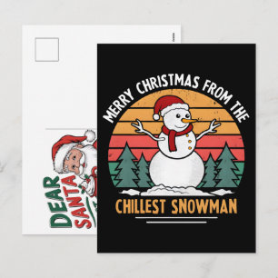 Retro Snowman Christmas Watch Holiday Gift Jewelle Postcard