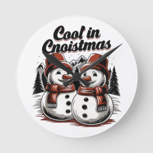 Retro Snowman Christmas Watch Holiday Gift Jewelry Round Clock