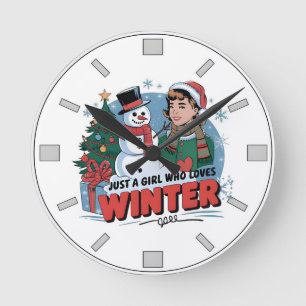 Retro Snowman Christmas Watch Holiday Gift Jewelry Round Clock