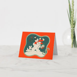 Retro Snowman Holiday Card