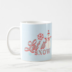 Retro Snowman Let it Snow Christmas Coffee Mug