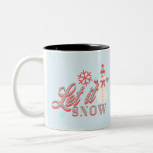 Retro Snowman Let it Snow Christmas  Coffee Mug