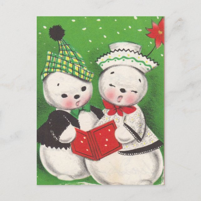 Retro Snowman Postcard (Front)