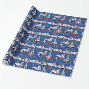 Retro Snowmen, 6 Pt star and Hanukkah Greetings Wrapping Paper