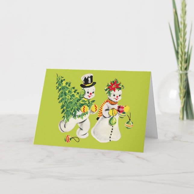 Retro Snowmen Card (Front)