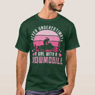 Retro Snowmobile Rider For Snocross Racing Girl Sn T-Shirt