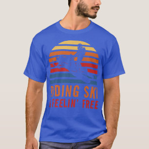 Retro Snowmobile Riding Ski & Feeling Free  T-Shirt