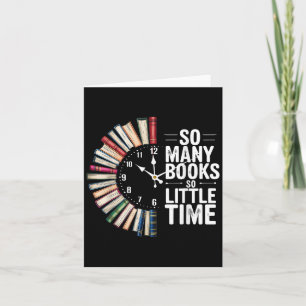 Retro So Many Books Little Time Book Clock Reading Card