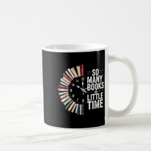 Retro So Many Books Little Time Book Clock Reading Coffee Mug