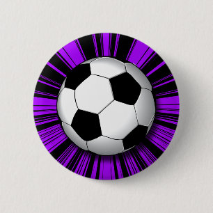 RETRO SOCCER BALL 6 CM ROUND BADGE