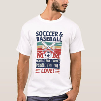Retro Soccer & Baseball Mom T-Shirt