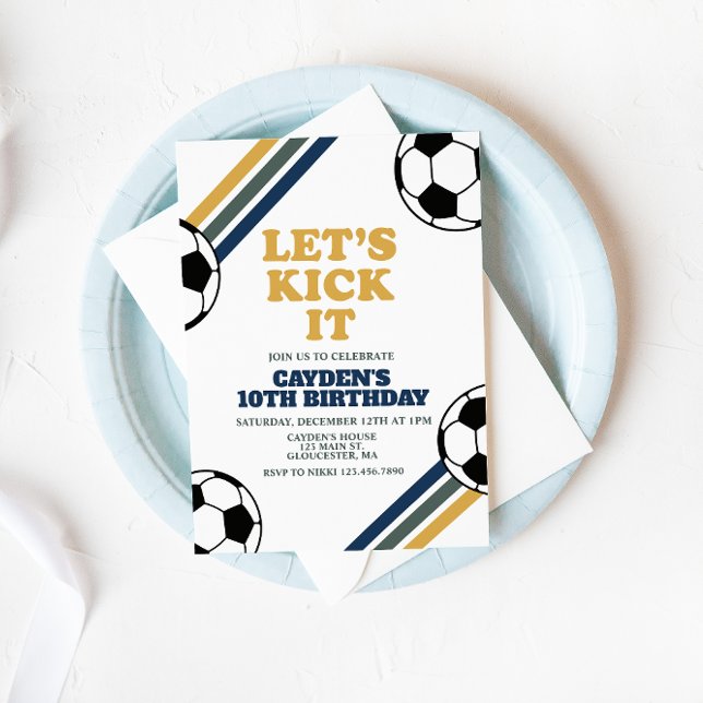 Retro Soccer Birthday Invitation (Creator Uploaded)