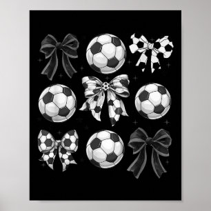 Retro Soccer Bow,game Day,coquette Soccer Mom,mama Poster