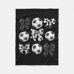 Retro Soccer Bow,game Day,coquette Soccer Mum,mama Fleece Blanket