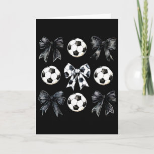 Retro Soccer Bow Game Day Mama Soccer Mother's Day Card