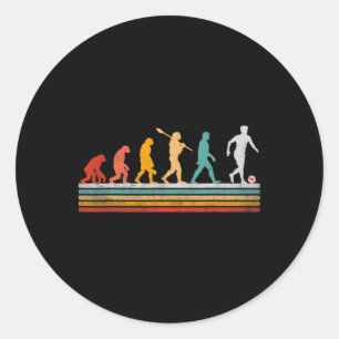 Retro Soccer Evolution Gift For Players Women Teen Classic Round Sticker