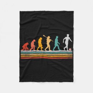 Retro Soccer Evolution Gift For Players Women Teen Fleece Blanket