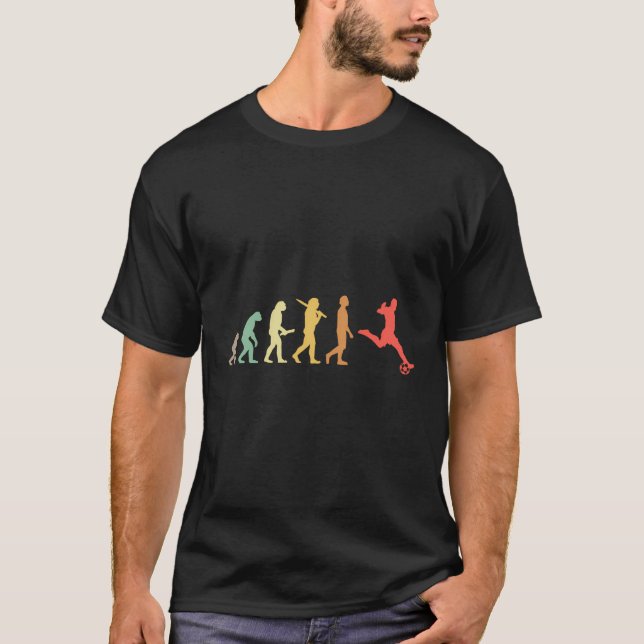 Retro Soccer Evolution Gift For Soccer Players T-Shirt (Front)