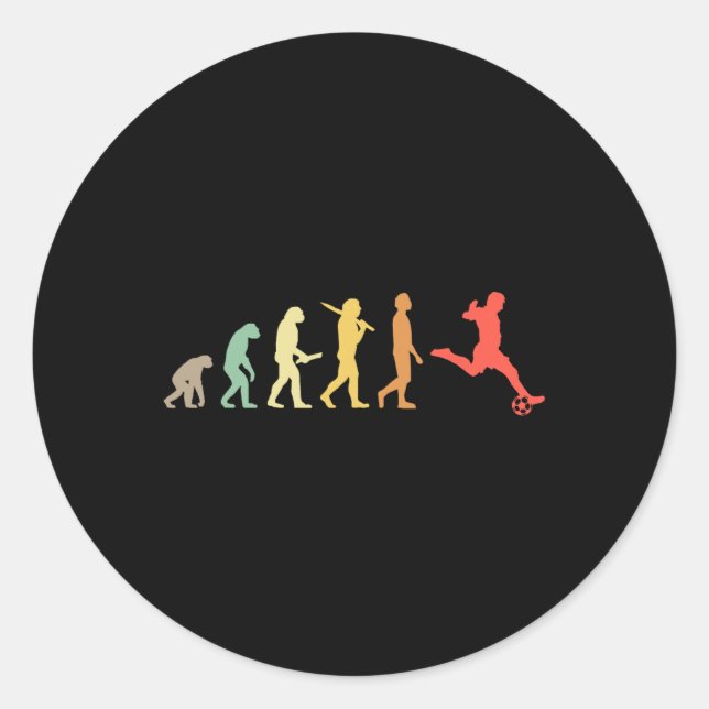 Retro Soccer Evolution - Soccer Player  Classic Round Sticker (Front)