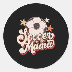 Retro Soccer Mama Soccer Mum Vintage Soccer Season Classic Round Sticker