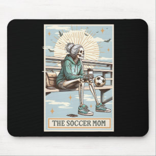 Retro Soccer Mum Tarot Card Soccer Skeleton Mama M Mouse Pad
