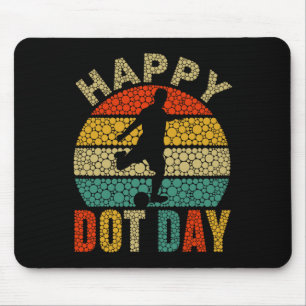 Retro Soccer Player Polka Dot Art Student Happy Do Mouse Pad