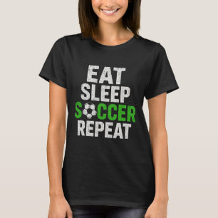Retro Soccer Player Saying Eat Sleep Game Repeat T-Shirt