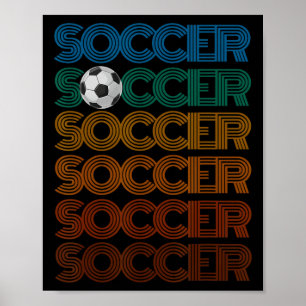 Retro Soccer Repeat Just Girl Who Loves Winning Ma Poster