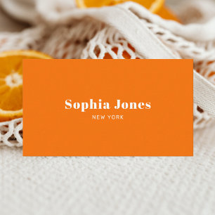 Retro Social Media Minimalist Orange Business Card