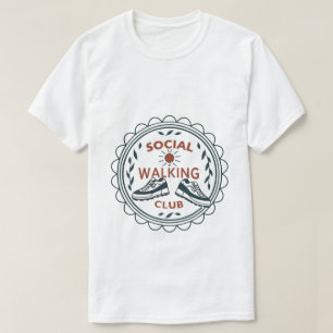 Retro Social Walking Club T-Shirt - Fitness & Comm