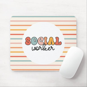 Retro Social Worker Mouse Pad