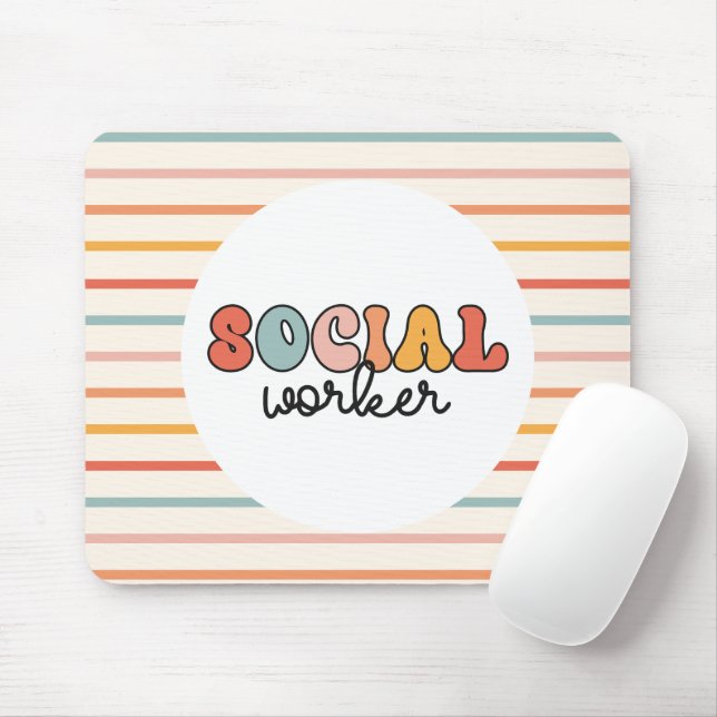 Retro Social Worker Mouse Pad (With Mouse)