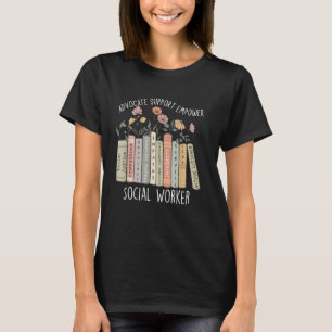 Retro Social Worker Wildflowers Advocate Social Ju T-Shirt